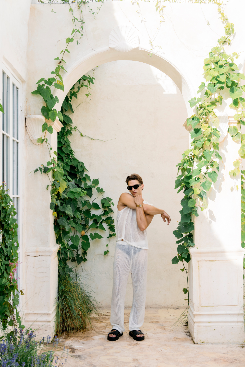 Noah Crochet Knit Tank - White