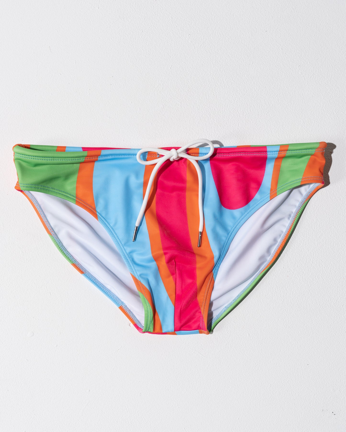 Front close up of colour men's swim brief